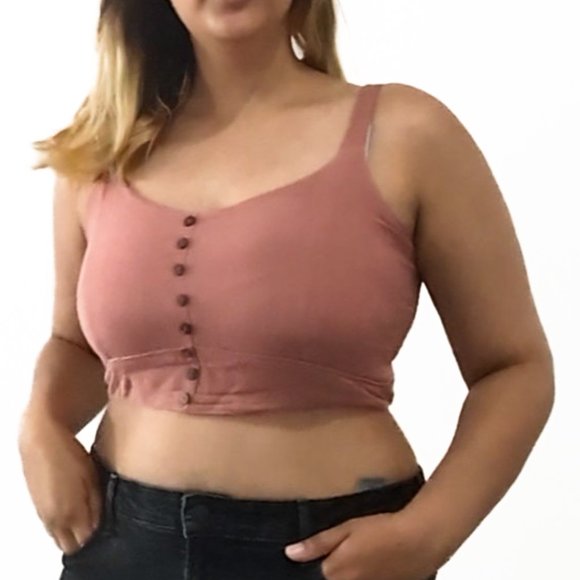 Only Millennial pink sleeveless crop top size M - Picture 3 of 5